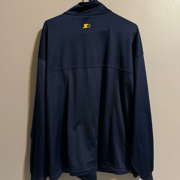 VTG Starter Men Jacket XL Navy Blue Long Sleeve Full Zip‎ Logo Sports * - Picture 7 of 7